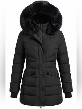 NWT  Anewsta Black Puffer Coat